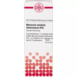 MERCURIUS SOLUBILIS Hahnemanni d 10 rozcieńczenie, 50 ml