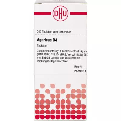 AGARICUS D 4 tabletki, 200 szt AGARICUS D 4 tabletki, 200 szt