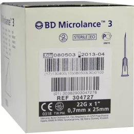 BD MICROLANCE Kaniula 22 G 1 0,7x25 mm, 100 szt