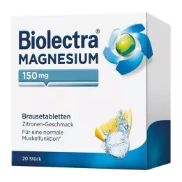 BIOLECTRA Magnez 150 mg Tabletki musujące cytrynowe, 20 szt