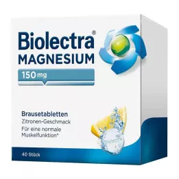 BIOLECTRA Magnez 150 mg Tabletki musujące cytrynowe, 40 szt