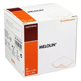 MELOLIN 5x5 cm opatrunki na rany jałowe, 25 szt