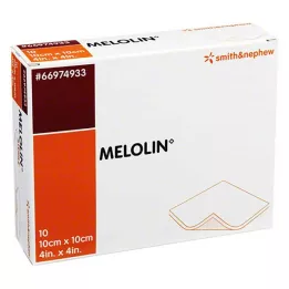 MELOLIN 10x10 cm opatrunki na rany jałowe, 10 szt