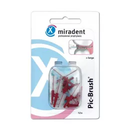 MIRADENT Interd.Pic-Brush pędzelek zapasowy x-large bordowy, 12 sztuk