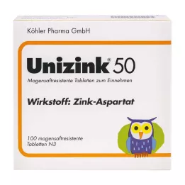 UNIZINK 50 tabletek dojelitowych, 100 szt