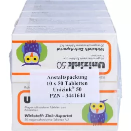 UNIZINK 50 tabletek dojelitowych, 10X50 szt