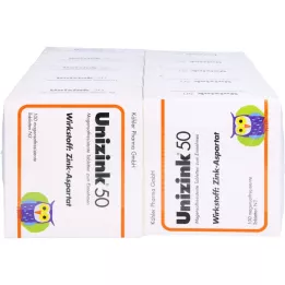 UNIZINK 50 tabletek dojelitowych, 10X100 szt
