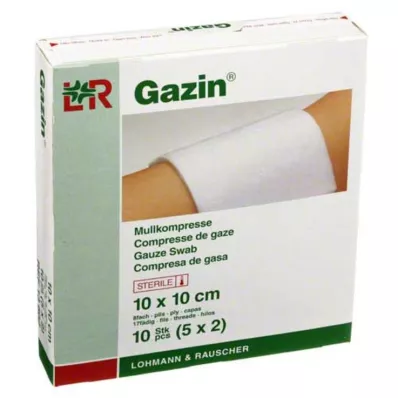 GAZIN Gaza komp.10x10 cm jałowa 8-warstwowa, 5X2 szt GAZIN Gaza komp.10x10 cm jałowa 8-warstwowa, 5X2 szt