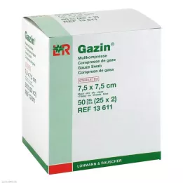 GAZIN Gaza 7,5x7,5 cm jałowa 8-warstwowa, 25X2 szt