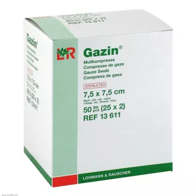 GAZIN Gaza 7,5x7,5 cm jałowa 8-warstwowa, 25X2 szt GAZIN Gaza 7,5x7,5 cm jałowa 8-warstwowa, 25X2 szt