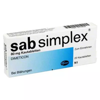 SAB tabletki do żucia simplex, 20 szt SAB tabletki do żucia simplex, 20 szt