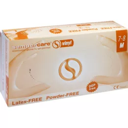 Rękawice badanie winylowe Sempercare Unterilil Pudfrei M, 100 szt