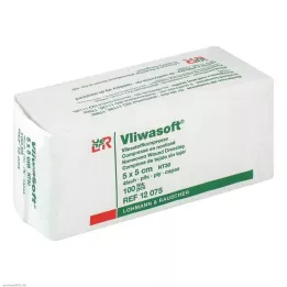 VLIWASOFT Kompresy włókninowe 5x5 cm niejałowe 4l., 100 szt