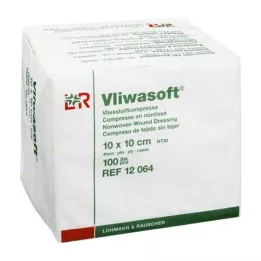 VLIWASOFT Kompresy włókninowe 10x10 cm niejałowe 4l., 100 szt