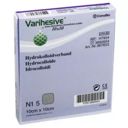 VARIHESIVE extra cienkie 10x10 cm HKV hydroaktywne, 5 szt