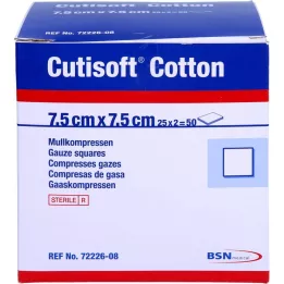 CUTISOFT Cotton Ster 7,5x7,5 cm Ster. 12fach, 25x2 szt
