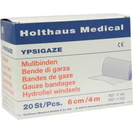 YPSIGAZE Bandaż gazowy 6 cm x 4 m, 20 szt