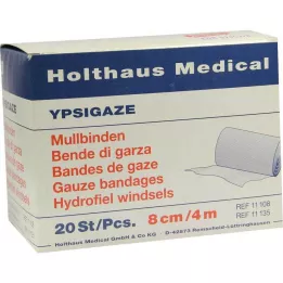 YPSIGAZE Bandaż gazowy 8 cm x 4 m, 20 szt