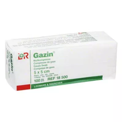 GAZIN Gaza komp. 5x5 cm niejałowa 8-krotna operacja, 100 szt GAZIN Gaza komp. 5x5 cm niejałowa 8-krotna operacja, 100 szt