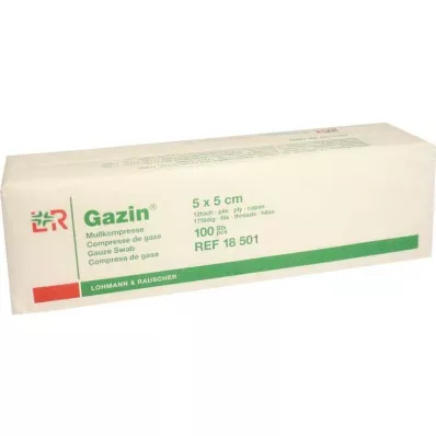 GAZIN Gaza komp. 5x5 cm niejałowa 12-krotna operacja, 100 szt GAZIN Gaza komp. 5x5 cm niejałowa 12-krotna operacja, 100 szt