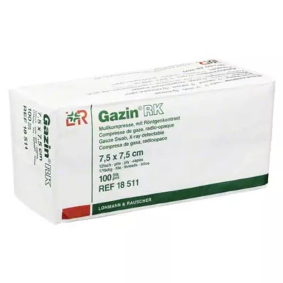 GAZIN Gaza komp. 7,5x7,5 cm niejałowa 12-krotna RK, 100 szt GAZIN Gaza komp. 7,5x7,5 cm niejałowa 12-krotna RK, 100 szt
