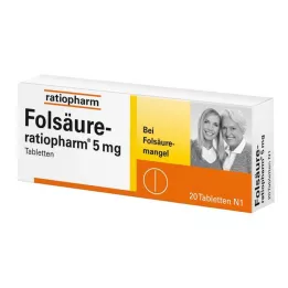 FOLSÄURE-RATIOPHARM tabletki 5 mg, 20 szt