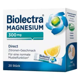 BIOLECTRA Magnez 300 mg bezpośrednie cytrynowe patyczki, 20 szt