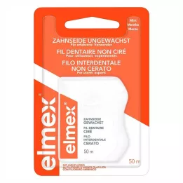 ELMEX Nić dentystyczna niewoskowana z aminofluorkiem, 50 m