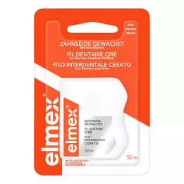 ELMEX Nić dentystyczna woskowana aminofluorkiem, 50 m