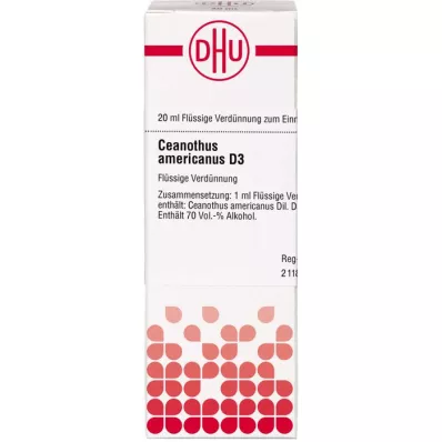 CEANOTHUS AMERICANUS D 3 Rozcieńczenie, 20 ml