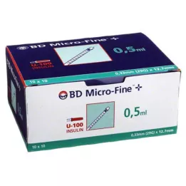 BD MICRO-FINE+ Strzykawka insulinowa 0,5 ml U100 12,7 mm, 100X0,5 ml