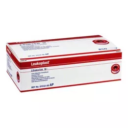 LEUKOPLAST 2,5 cm x 5 m, 12 sztuk