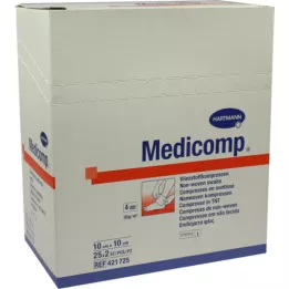 Medicomp Compresses 10x10 cm Sterylne, 25x2 szt