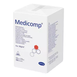 MEDICOMP Kompozyt włókninowy niesterylny 7,5x7,5 cm 4-warstwowy, 100 szt