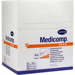 Medicomp Drenaver Compresses 7,5x7,5 cm Sterylne, 25x2 szt