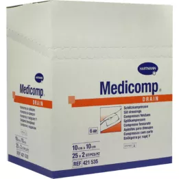 Medicomp spustowy kompresy 10x10 cm sterylne, 25x2 szt