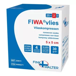 VLIESKOMPRESSEN 5x5 cm sterylne 4-warstwowe, 25X2 szt