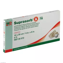 SUPRASORB A+Ag Antimik.Cal.Alginat Compr.10x20 cm, 5 szt