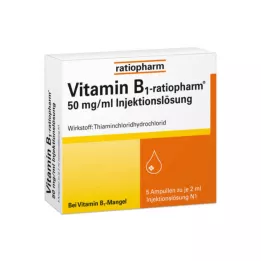 VITAMIN B1-RATIOPHARM 50 mg/ml Ampułki do wstrzykiwań, 5X2 ml