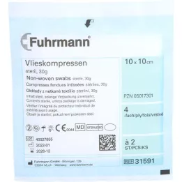 VLIESKOMPRESSEN sterylne 10x10 cm 4-krotnie, 50X2 szt