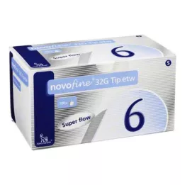 NOVOFINE Kaniule 6 mm końcówka 32 G etw, 100 szt
