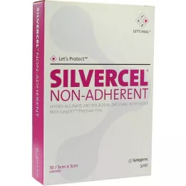 SILVERCEL Kompresy nieprzywierające 5x5 cm, 10 szt
