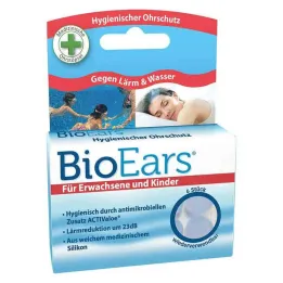 Bioears zatyczki do uszu silikonowe antybakteryjne, 6 szt