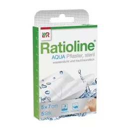 RATIOLINE plaster pod prysznic Aqua Plus 5x7 cm sterylny, 5 szt
