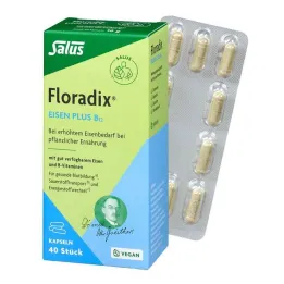 Floradix żelazo plus B12 wegańskie kapsułki, 40 szt