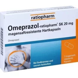 Omeprazolratiopharm SK 20 mg Saftr.harps., 7 szt
