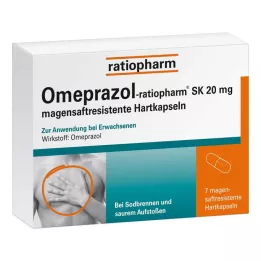 OMEPRAZOL-ratiopharm SK 20 mg kapsułki twarde dojelitowe, 7 szt