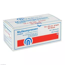MULLKOMPRESSEN ES 10x20 cm Unstertil 8 -Fold, 50 szt