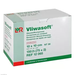 VLIWASOFT Kompresy włókninowe 10x10 cm jałowe 4l., 150 szt