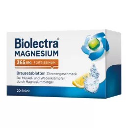 BIOLECTRA Magnez 365 mg fortissimum cytryna, 20 szt